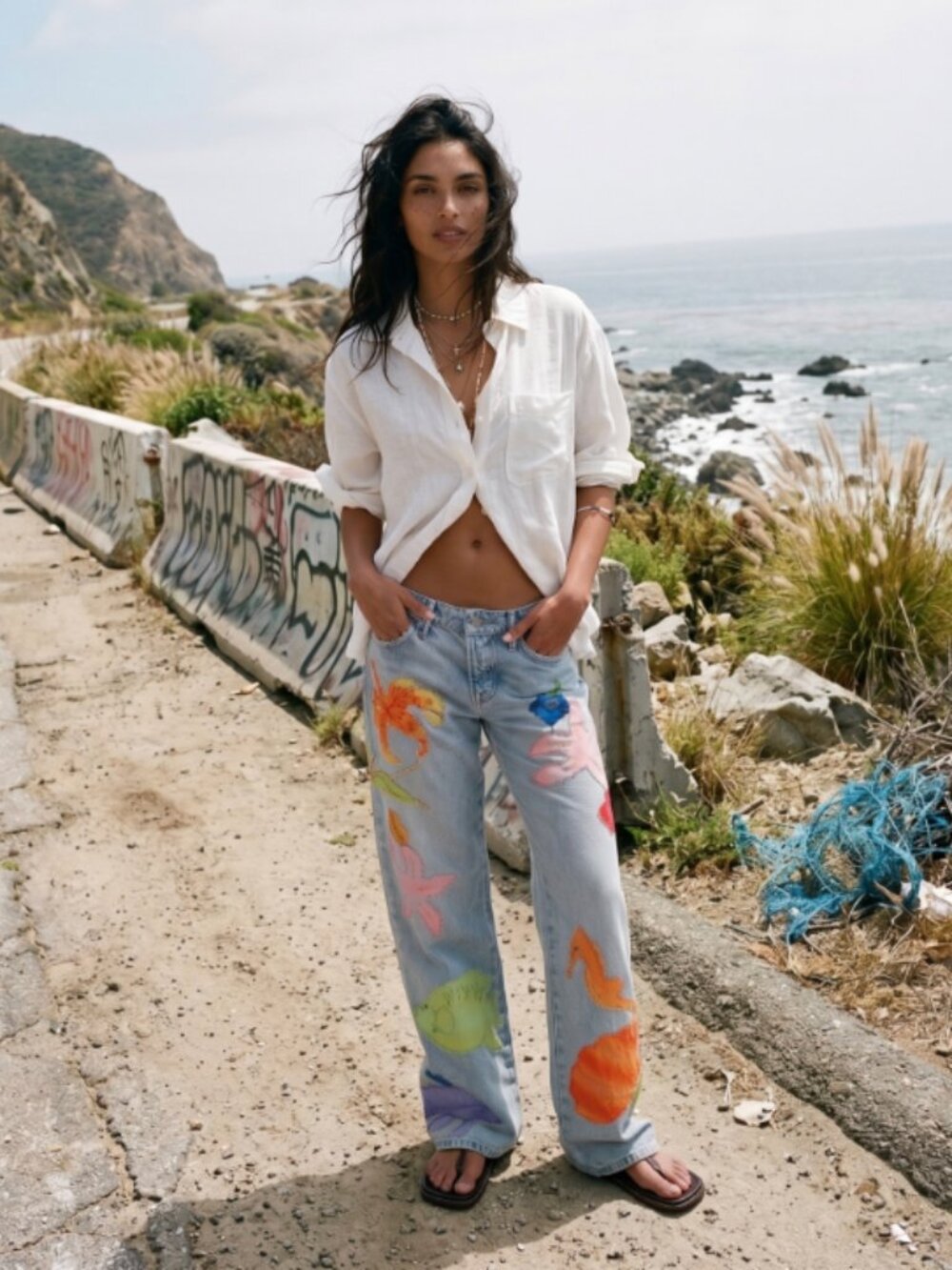 Free People We the Free Surfside Patchwork Jeans Size 29 NWT - Picture 2 of 12